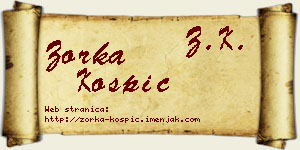 Zorka Košpić vizit kartica